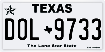 TX license plate DOL9733
