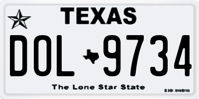 TX license plate DOL9734