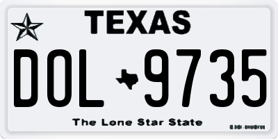 TX license plate DOL9735