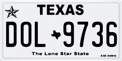 TX license plate DOL9736