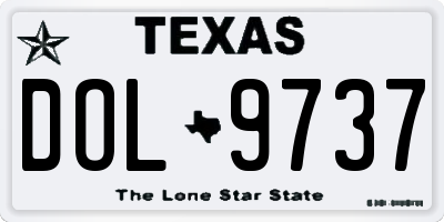 TX license plate DOL9737