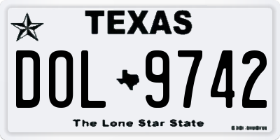 TX license plate DOL9742