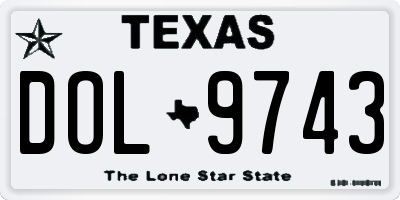 TX license plate DOL9743