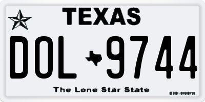 TX license plate DOL9744