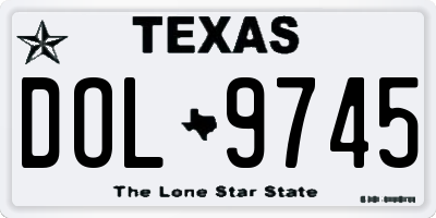 TX license plate DOL9745