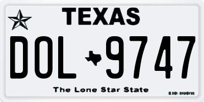 TX license plate DOL9747