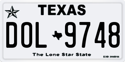 TX license plate DOL9748