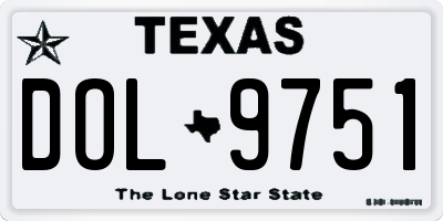 TX license plate DOL9751