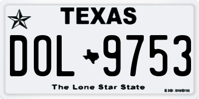 TX license plate DOL9753