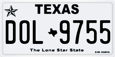 TX license plate DOL9755