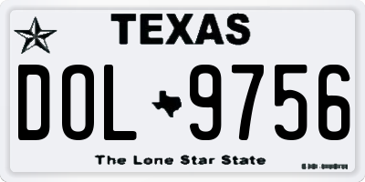 TX license plate DOL9756