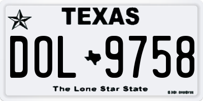 TX license plate DOL9758