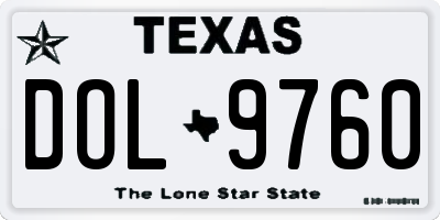TX license plate DOL9760
