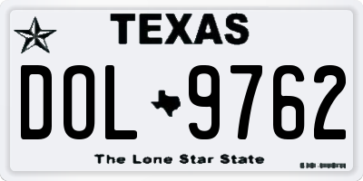 TX license plate DOL9762