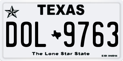 TX license plate DOL9763