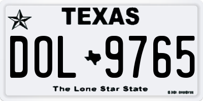 TX license plate DOL9765