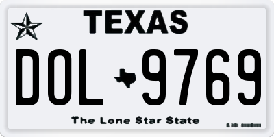 TX license plate DOL9769
