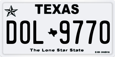 TX license plate DOL9770