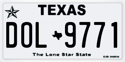 TX license plate DOL9771