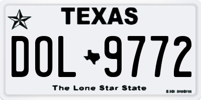 TX license plate DOL9772