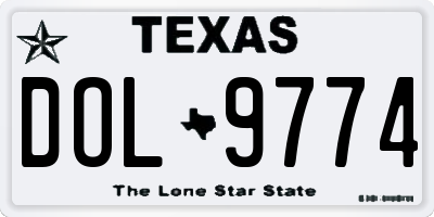 TX license plate DOL9774