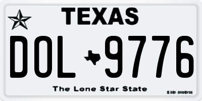 TX license plate DOL9776