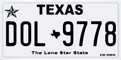TX license plate DOL9778