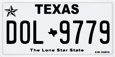 TX license plate DOL9779