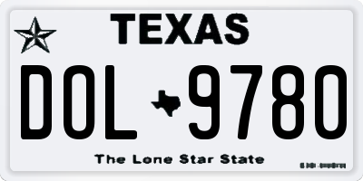 TX license plate DOL9780