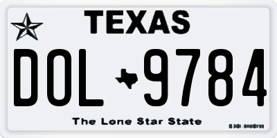 TX license plate DOL9784
