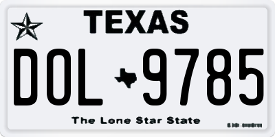 TX license plate DOL9785