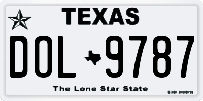 TX license plate DOL9787
