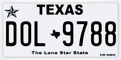 TX license plate DOL9788