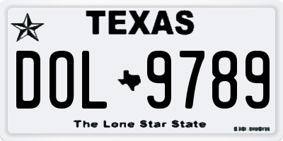 TX license plate DOL9789