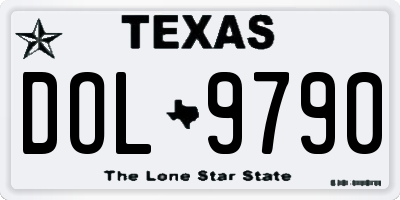 TX license plate DOL9790