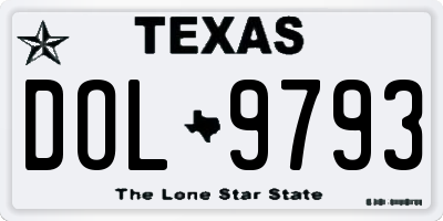 TX license plate DOL9793