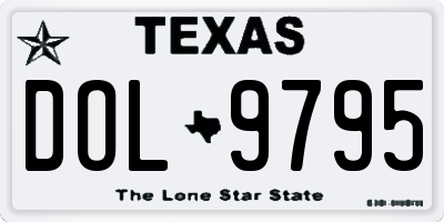 TX license plate DOL9795