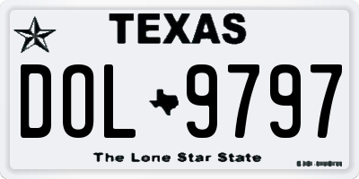 TX license plate DOL9797