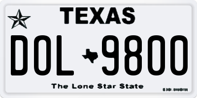 TX license plate DOL9800