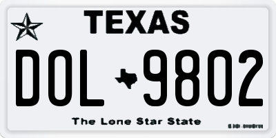 TX license plate DOL9802