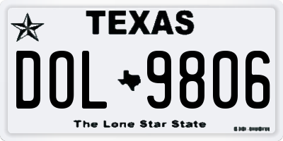 TX license plate DOL9806