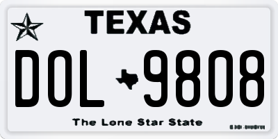 TX license plate DOL9808