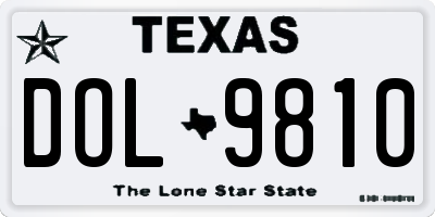 TX license plate DOL9810