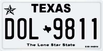 TX license plate DOL9811