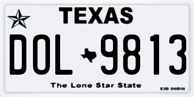 TX license plate DOL9813