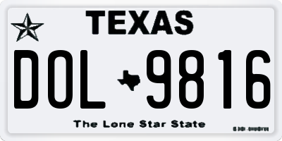 TX license plate DOL9816