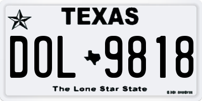 TX license plate DOL9818