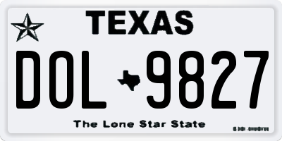 TX license plate DOL9827