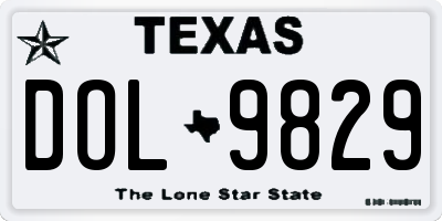 TX license plate DOL9829