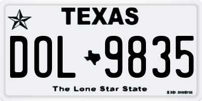 TX license plate DOL9835
